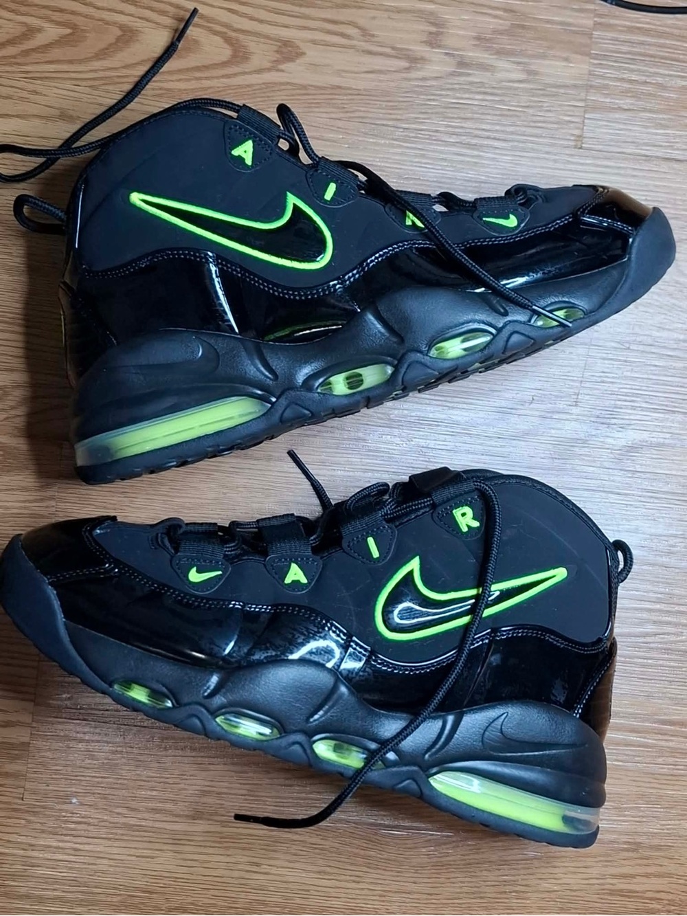 Nike Kids Black with Neon Green Accent Air Sneakers
